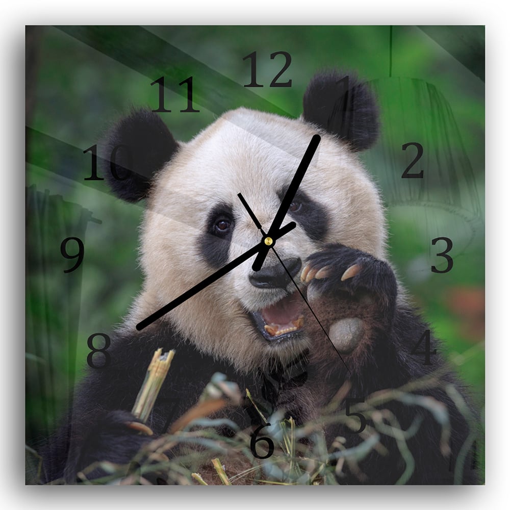 Wandklok 30x30 - Gehard Glas - Blije Panda