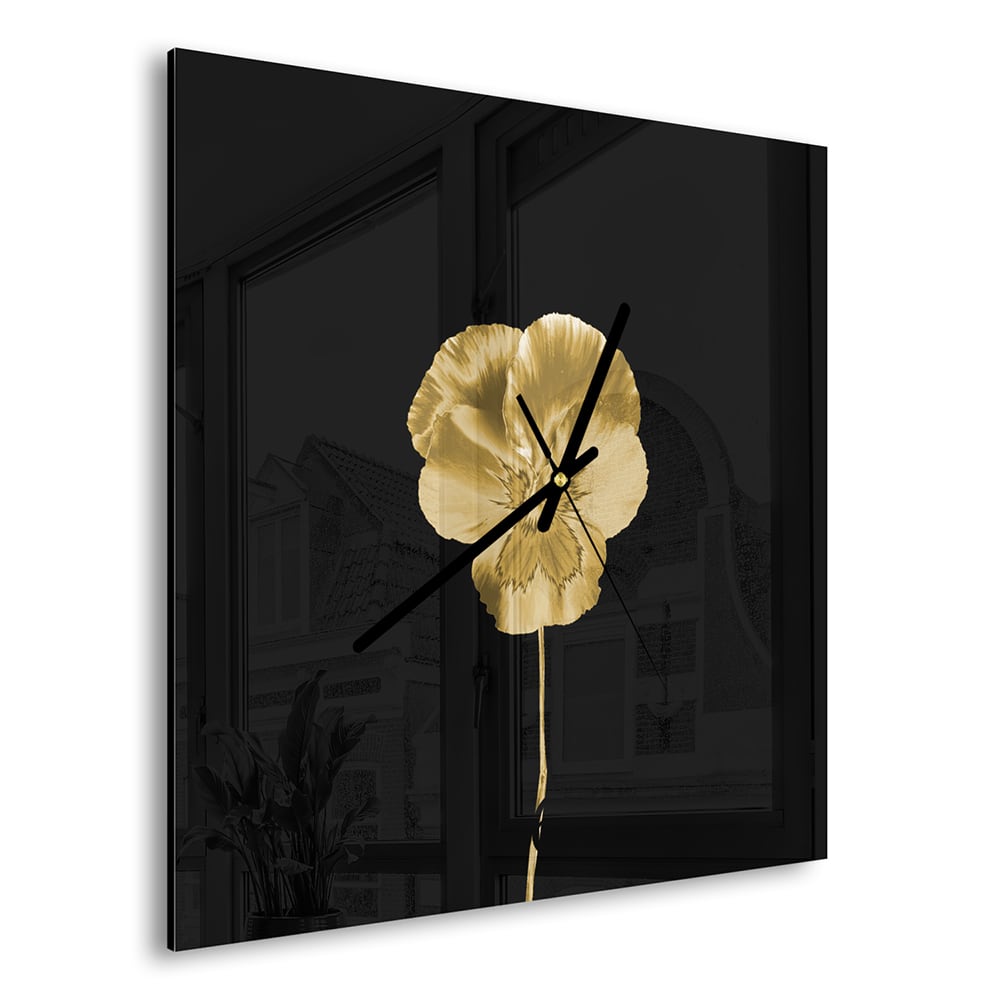 Wandklok 30x30 - Gehard Glas - Gouden Viooltje