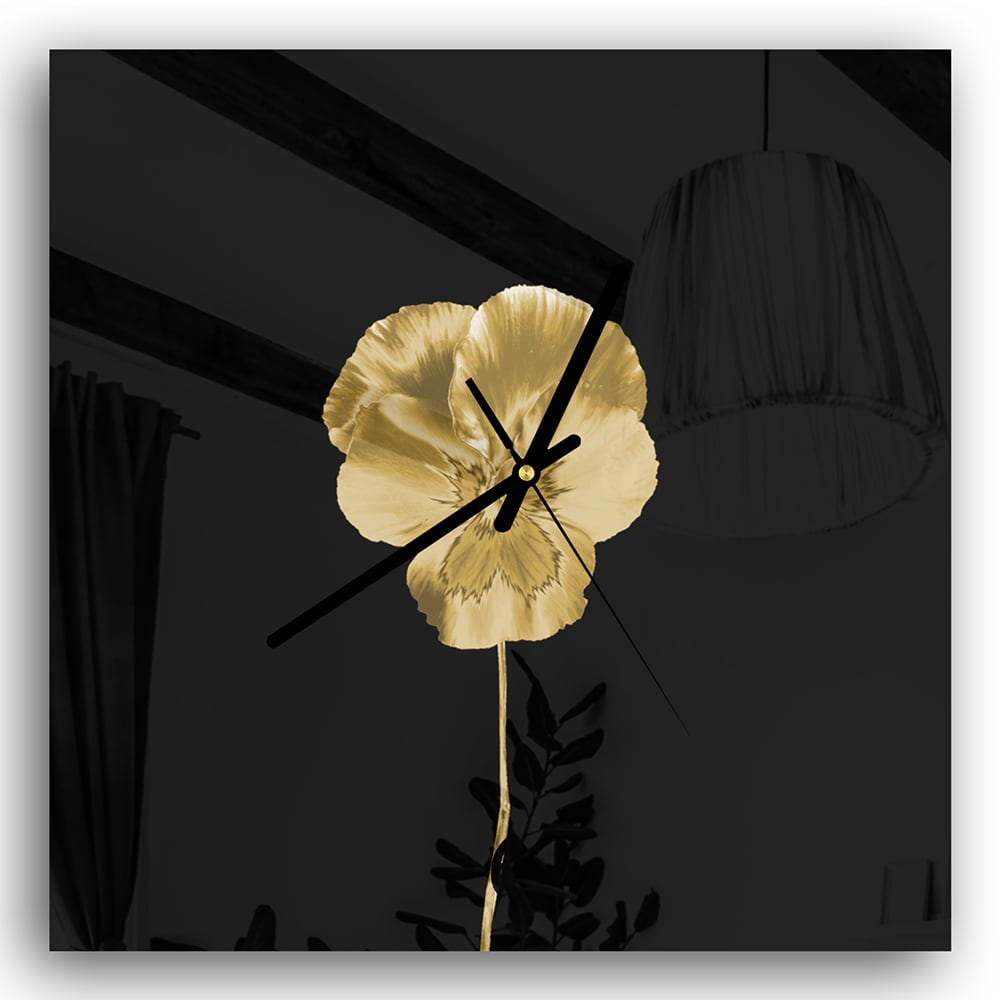 Wandklok 30x30 - Gehard Glas - Gouden Viooltje
