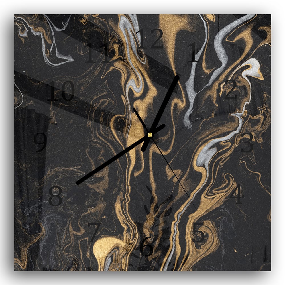 Wandklok 30x30 - Gehard Glas - Marmer Inkt Papier Textuur