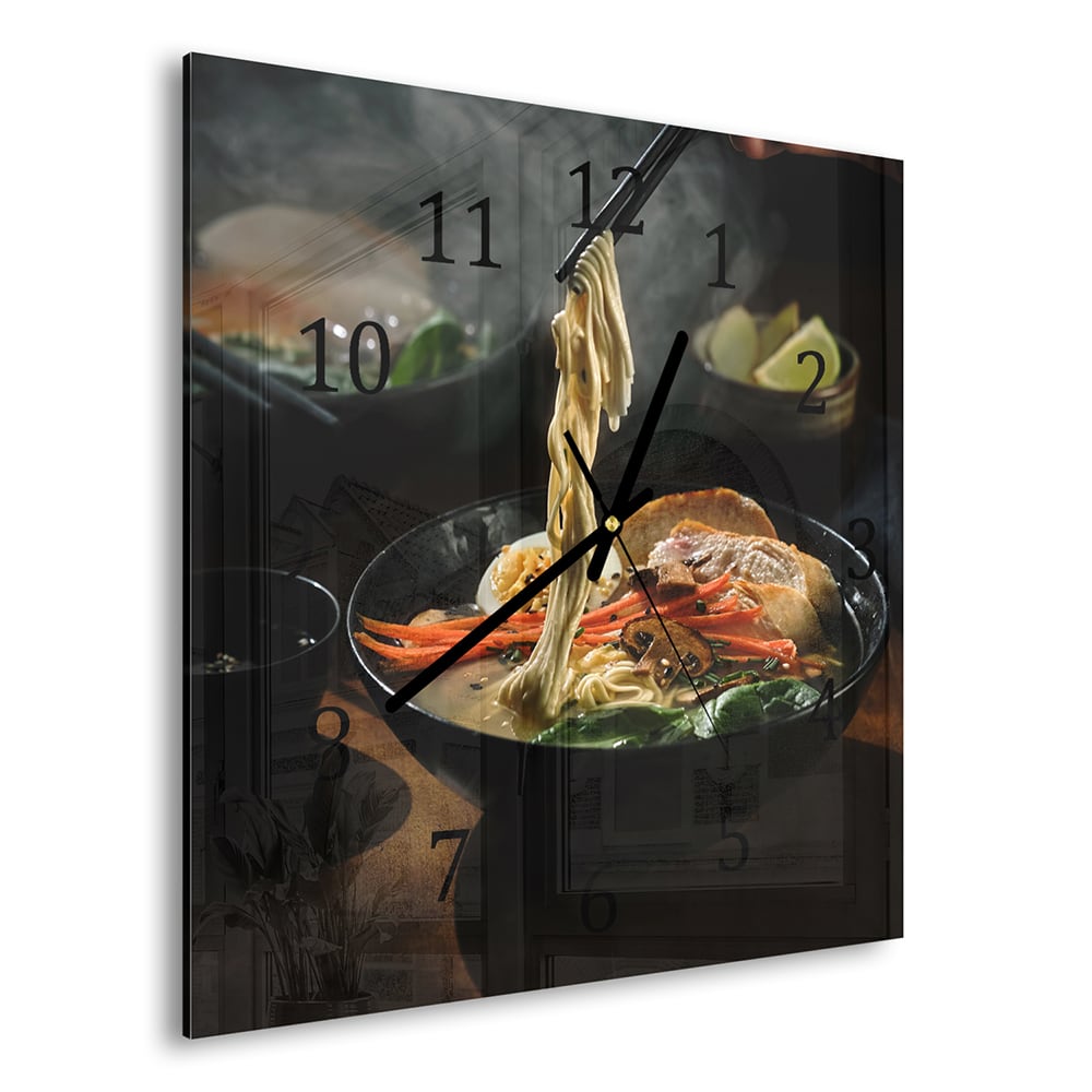 Wandklok 30x30 - Gehard Glas - Verse Ramen Noodles