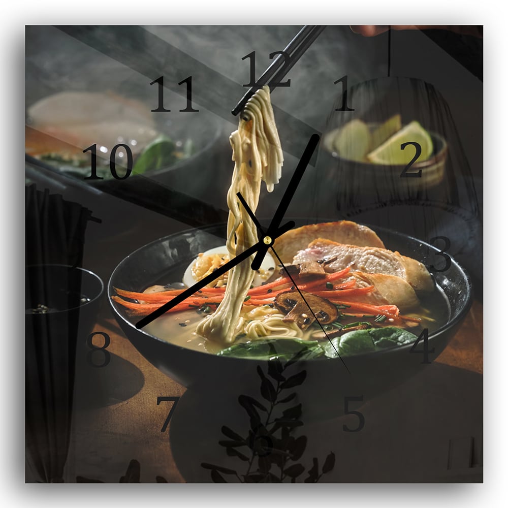 Wandklok 30x30 - Gehard Glas - Verse Ramen Noodles