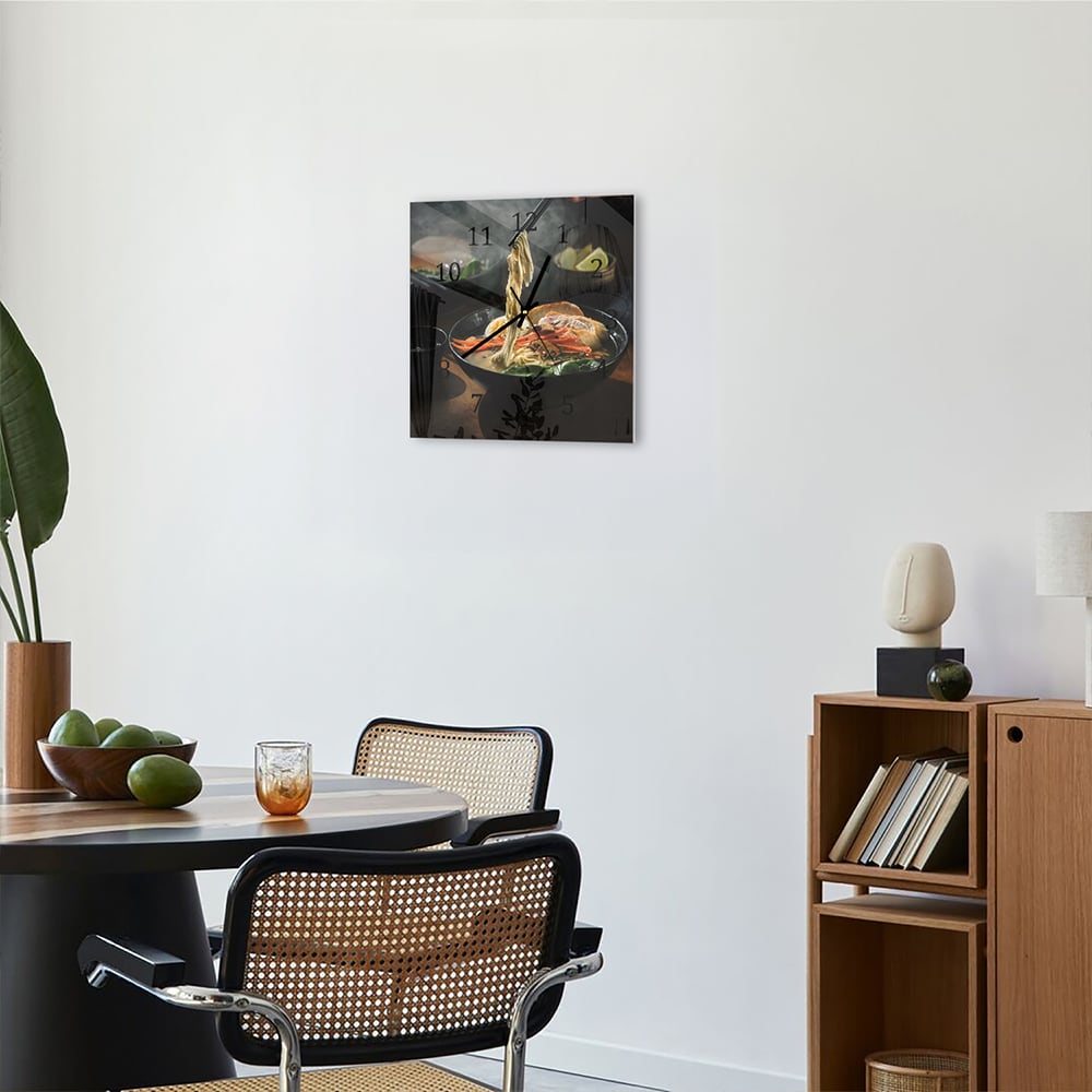 Wandklok 30x30 - Gehard Glas - Verse Ramen Noodles