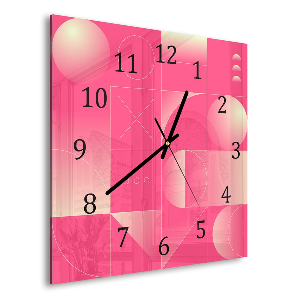 Wandklok 30x30 - Gehard Glas - Rood Abstract Kunstwerk