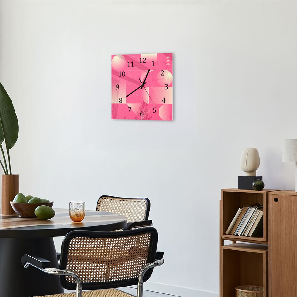 Wandklok 30x30 - Gehard Glas - Rood Abstract Kunstwerk