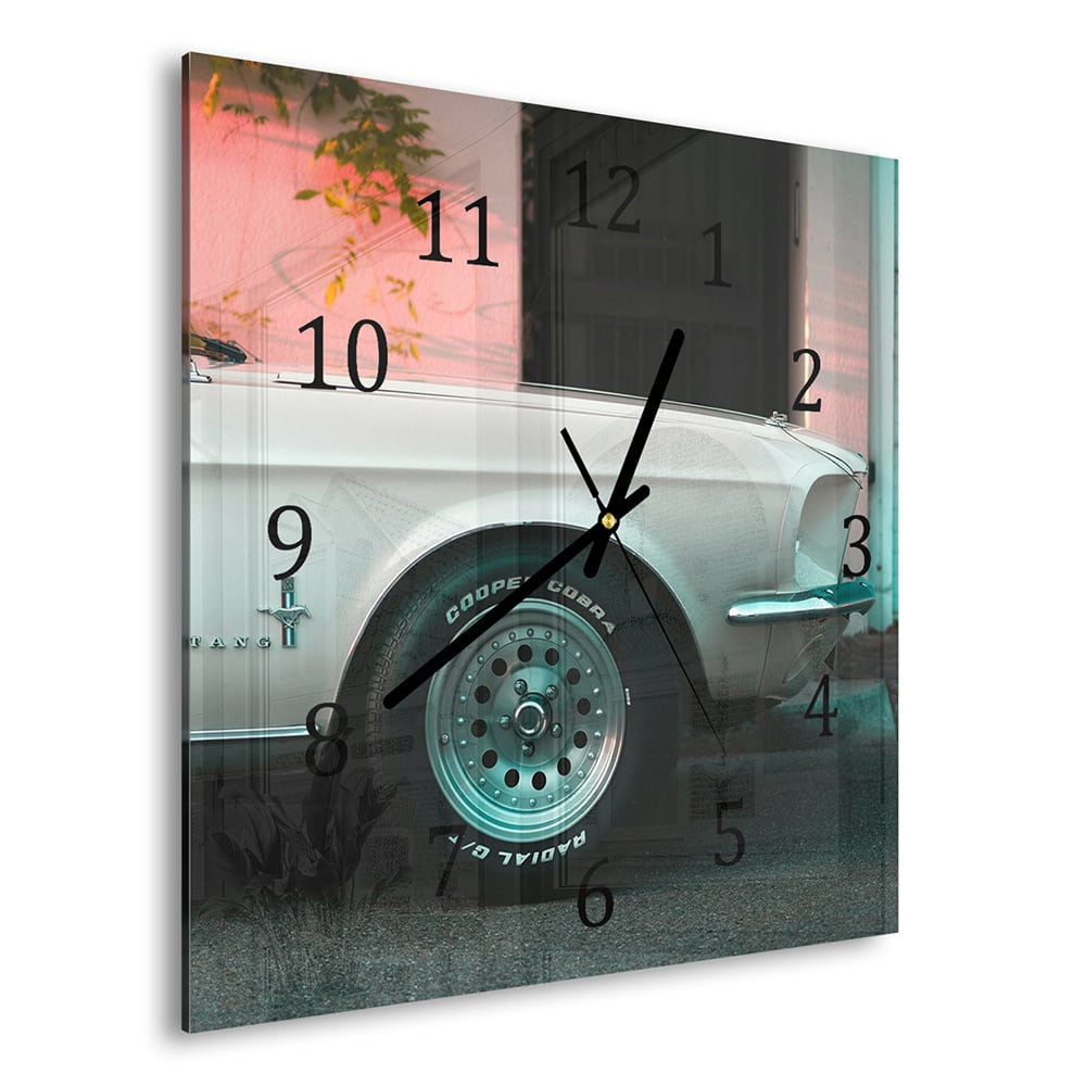 Wandklok 30x30 - Gehard Glas - Ford Mustang
