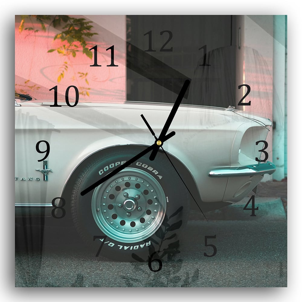 Wandklok 30x30 - Gehard Glas - Ford Mustang