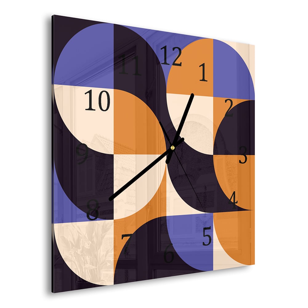 Wandklok 30x30 - Gehard Glas - Kleurrijk Abstract Kunstwerk
