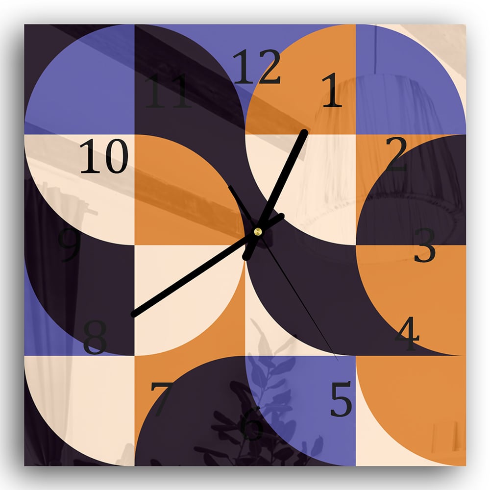 Wandklok 30x30 - Gehard Glas - Kleurrijk Abstract Kunstwerk