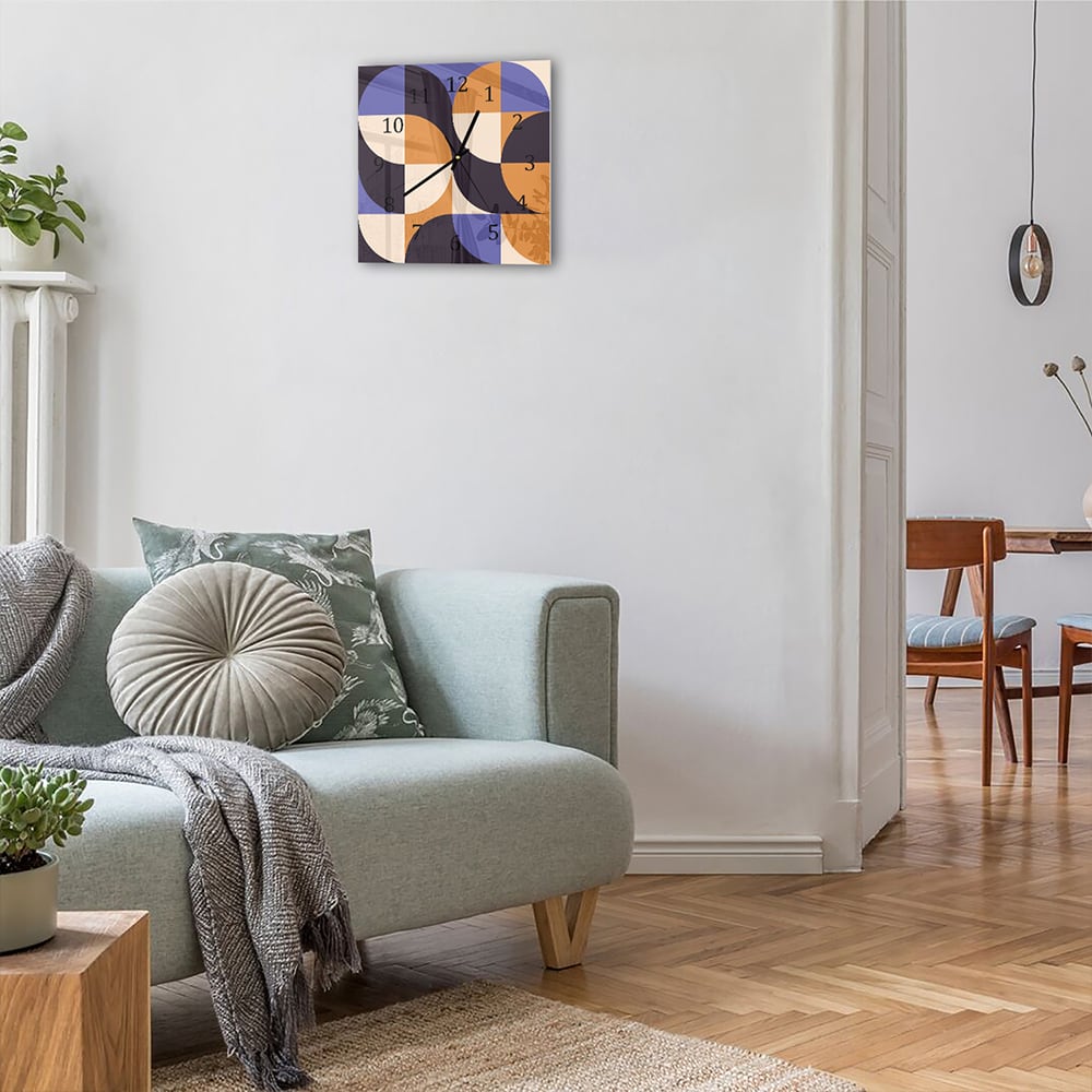 Wandklok 30x30 - Gehard Glas - Kleurrijk Abstract Kunstwerk