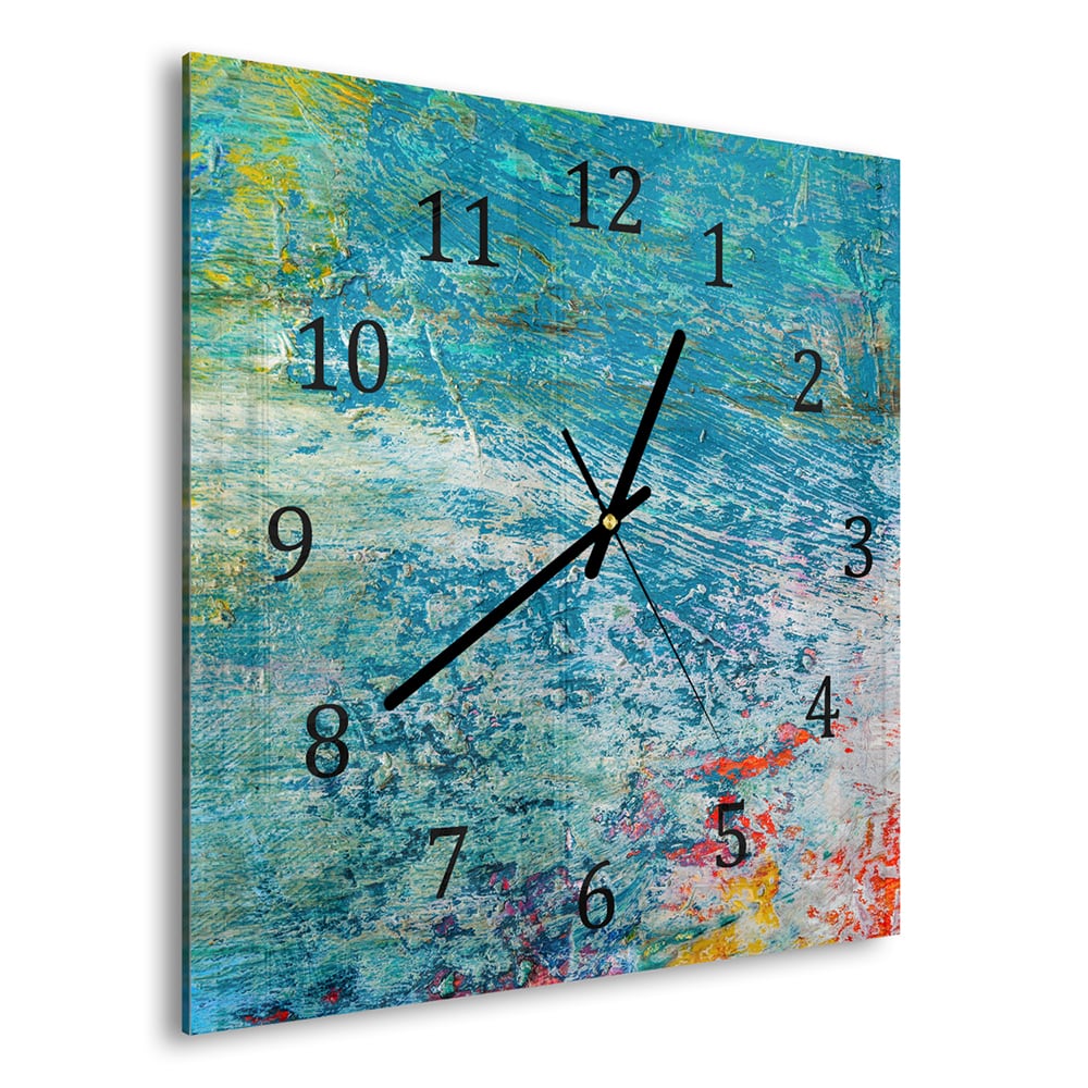 Wandklok 30x30 - Gehard Glas - Helder Olieverfpalet