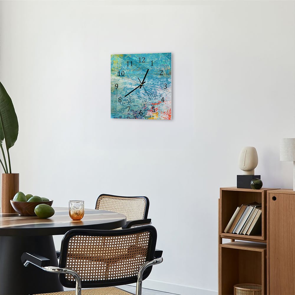 Wandklok 30x30 - Gehard Glas - Helder Olieverfpalet