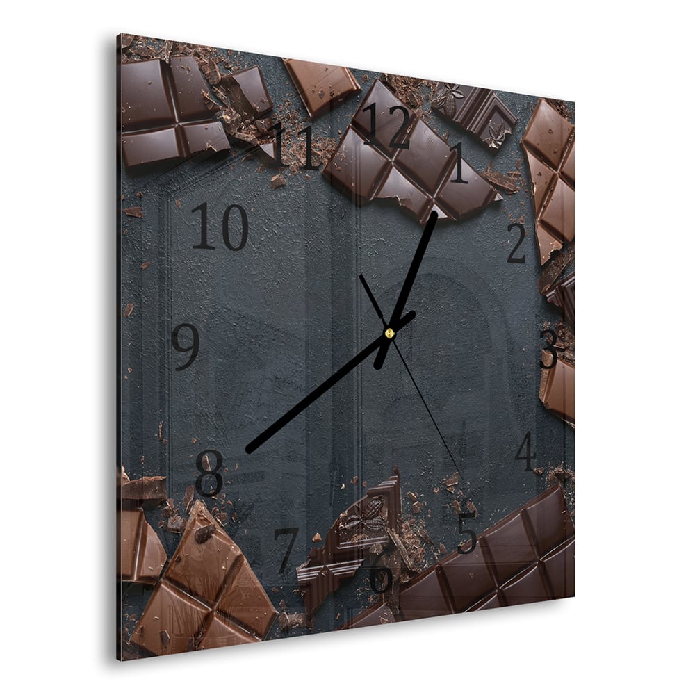 Wandklok 30x30 - Gehard Glas - Chocolade