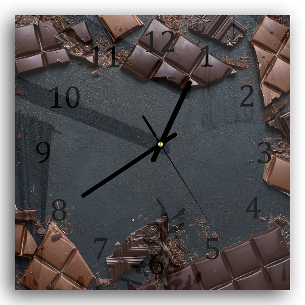 Wandklok 30x30 - Gehard Glas - Chocolade