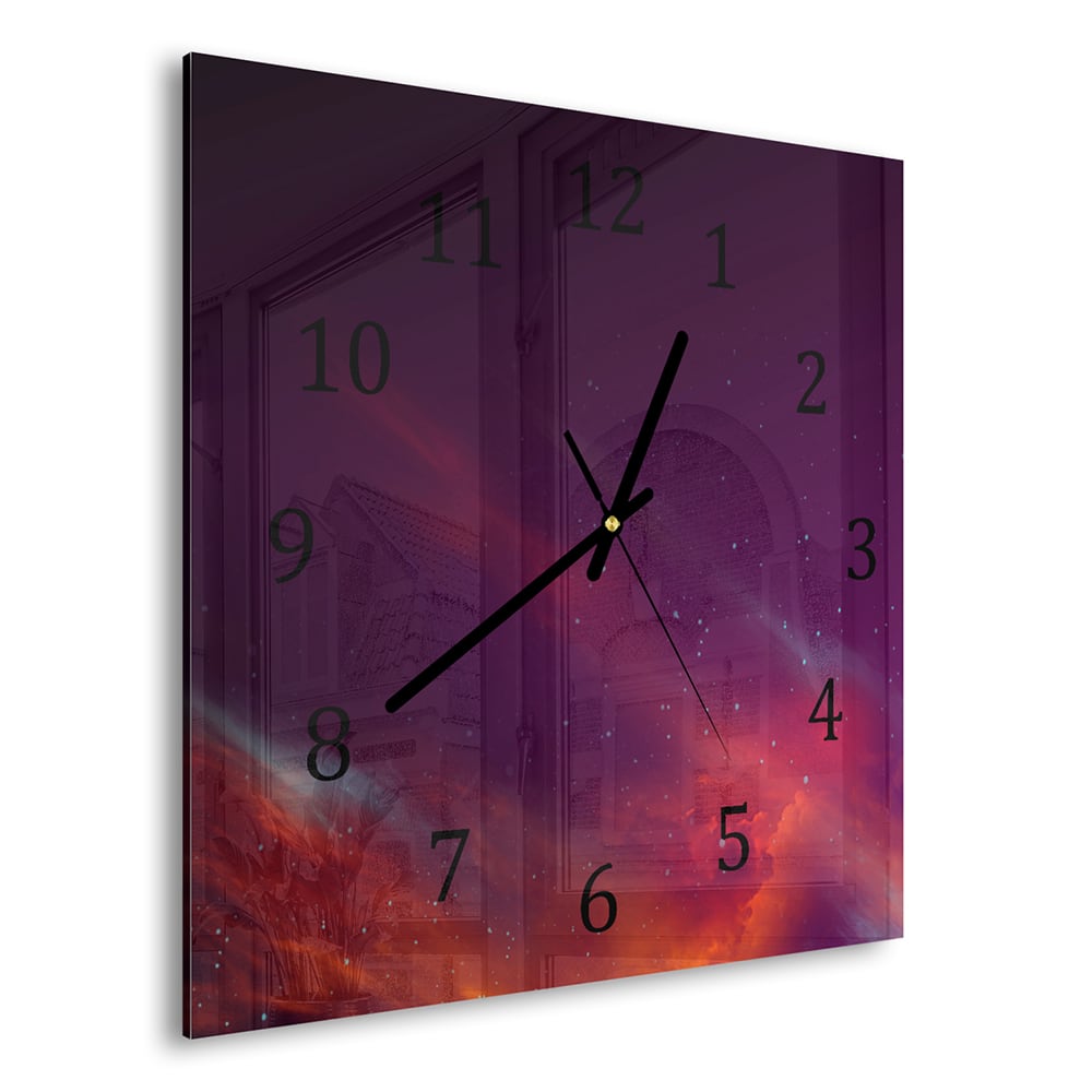 Wandklok 30x30 - Gehard Glas - Rode Ruimte Achtergrond