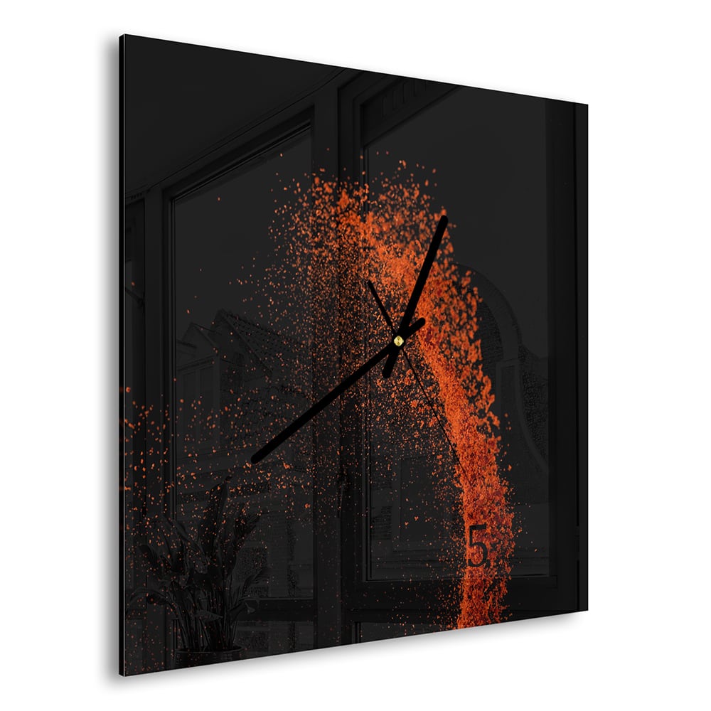 Wandklok 30x30 - Gehard Glas - Paprika Poeder