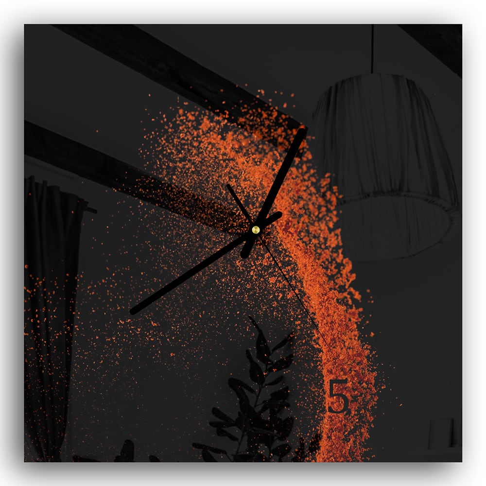 Wandklok 30x30 - Gehard Glas - Paprika Poeder