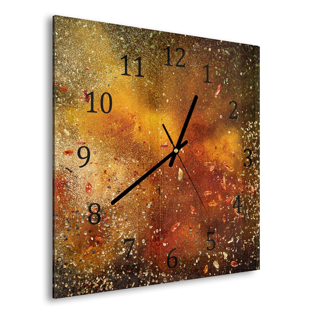 Wandklok 30x30 - Gehard Glas - Kruidenexplosie