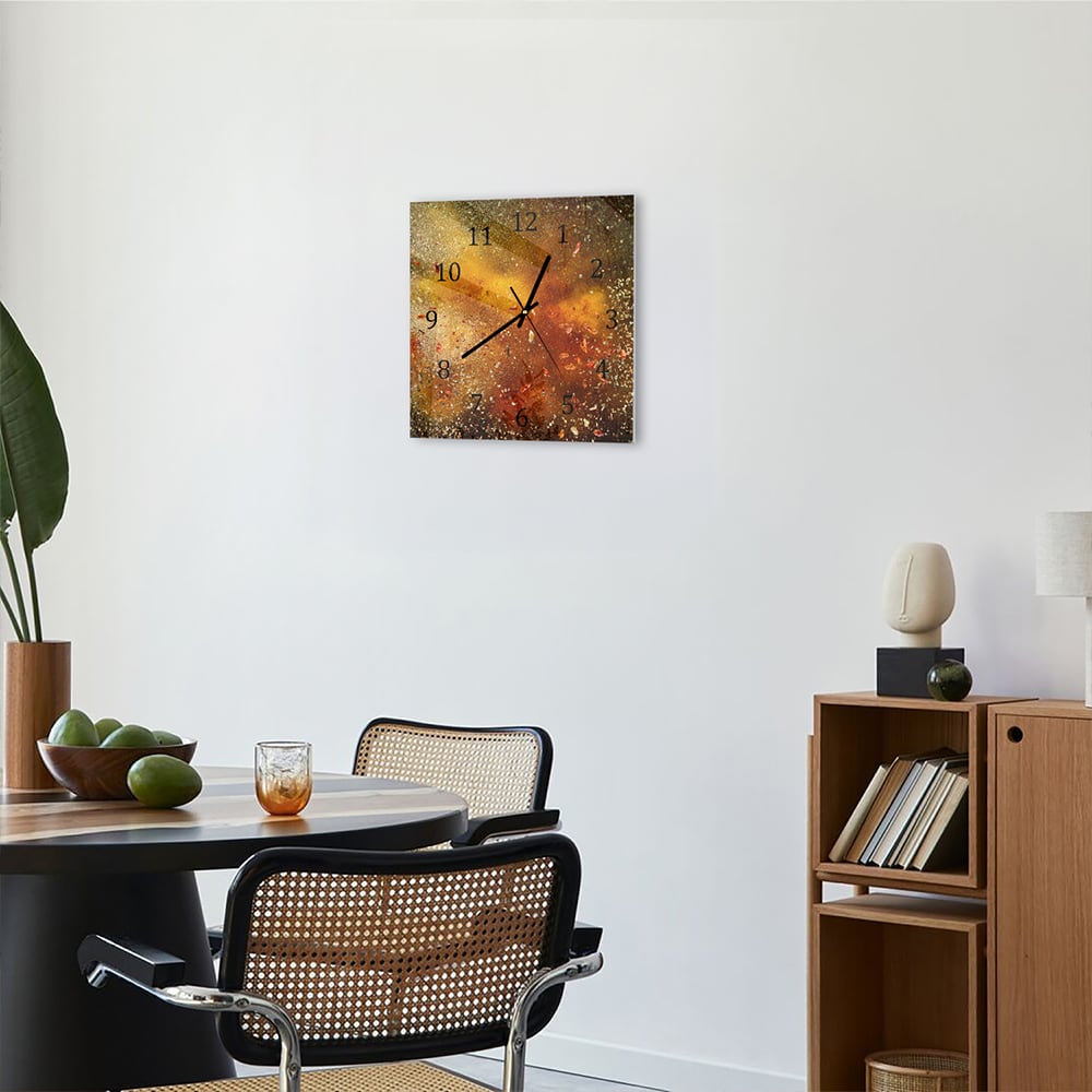 Wandklok 30x30 - Gehard Glas - Kruidenexplosie