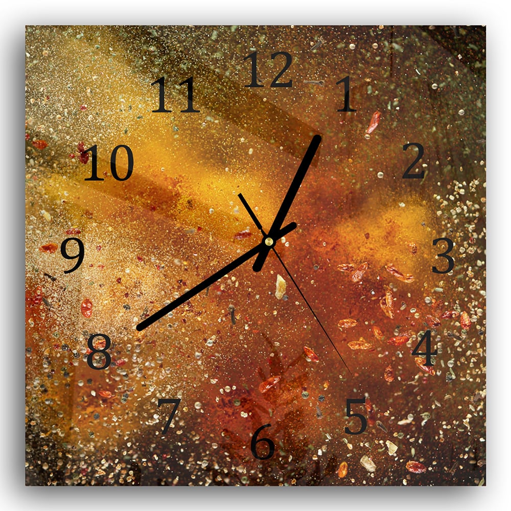 Wandklok 30x30 - Gehard Glas - Kruidenexplosie