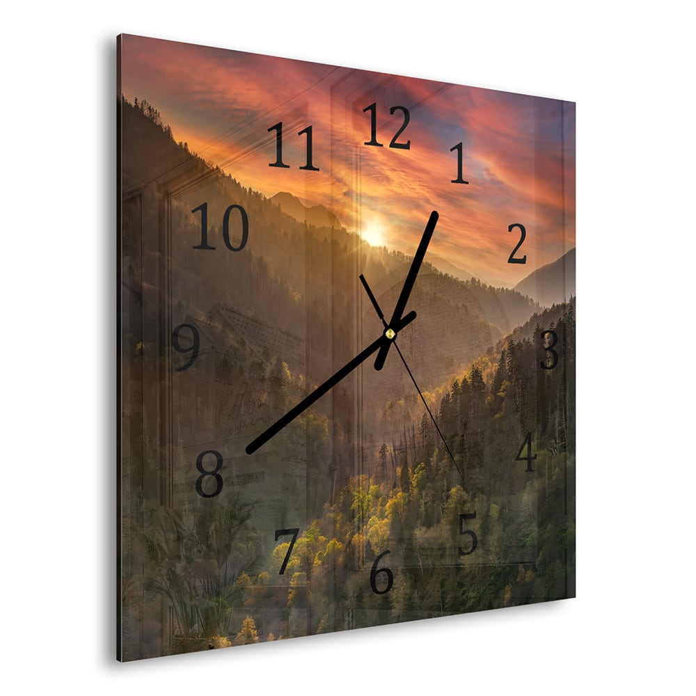 Wandklok 30x30 - Gehard Glas - Great Smoky Mountains in Amerika