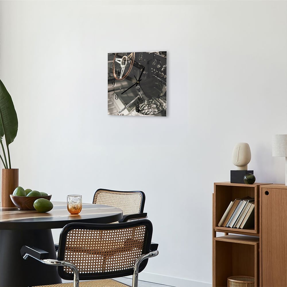 Wandklok 30x30 - Gehard Glas - Auto Interieur Kaal