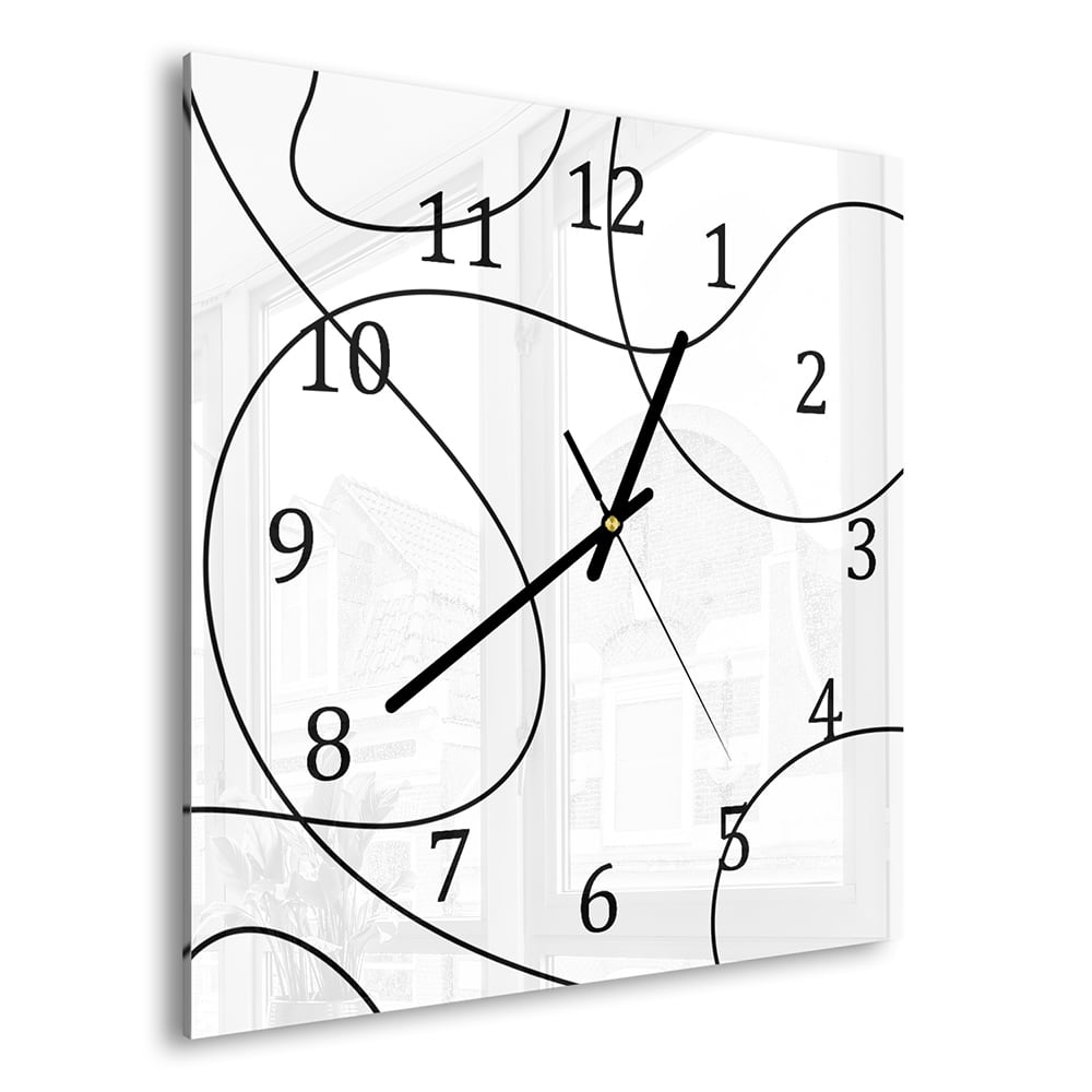 Wandklok 30x30 - Gehard Glas - Golvende Lijnen