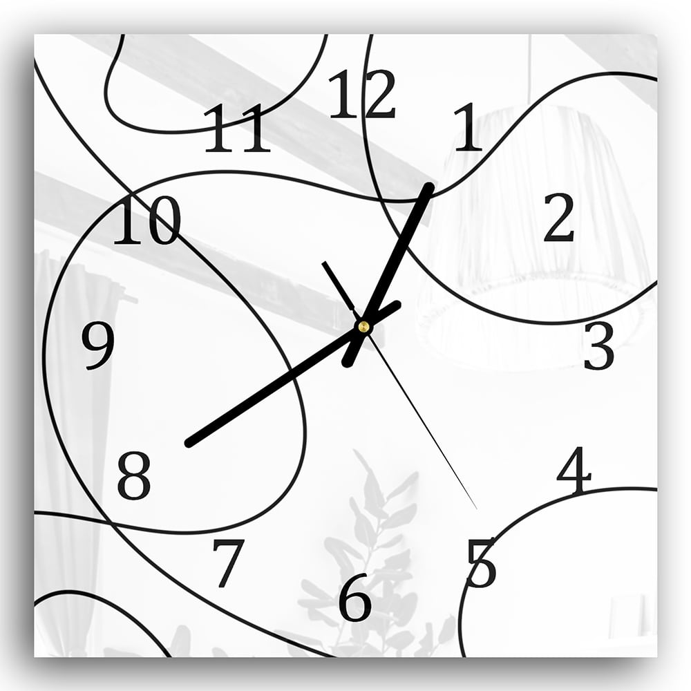 Wandklok 30x30 - Gehard Glas - Golvende Lijnen