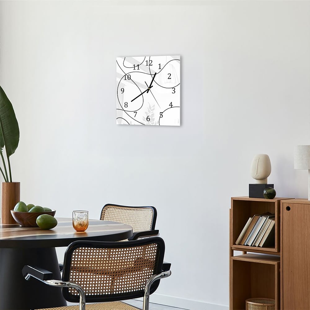 Wandklok 30x30 - Gehard Glas - Golvende Lijnen