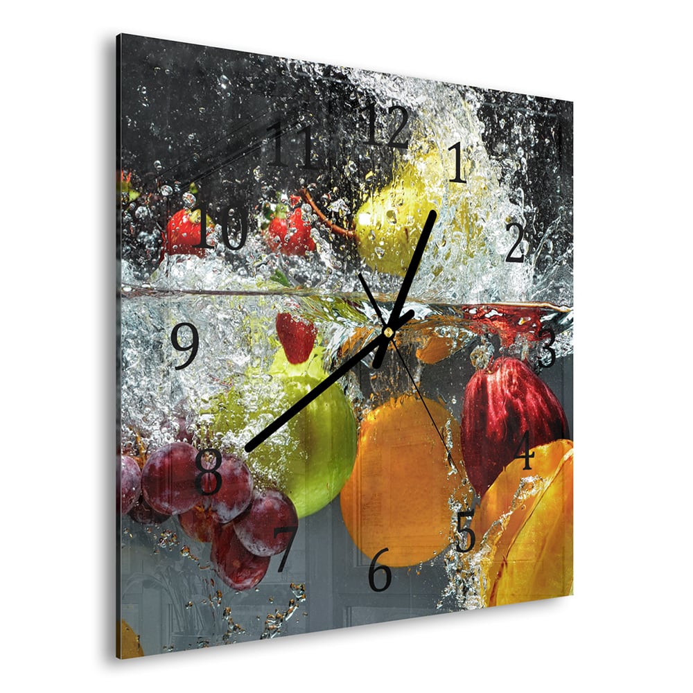 Wandklok 30x30 - Gehard Glas - Fruit Splash