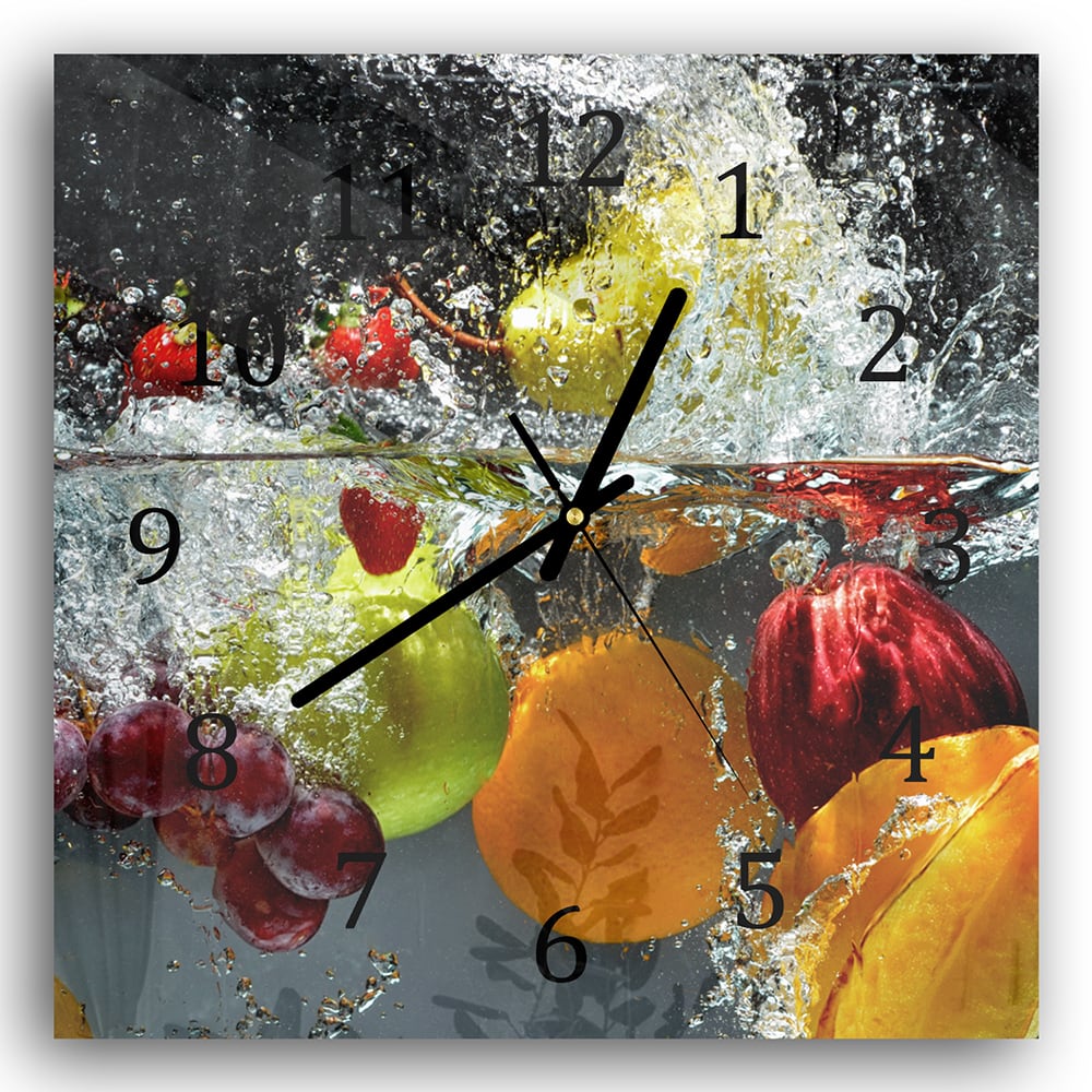 Wandklok 30x30 - Gehard Glas - Fruit Splash