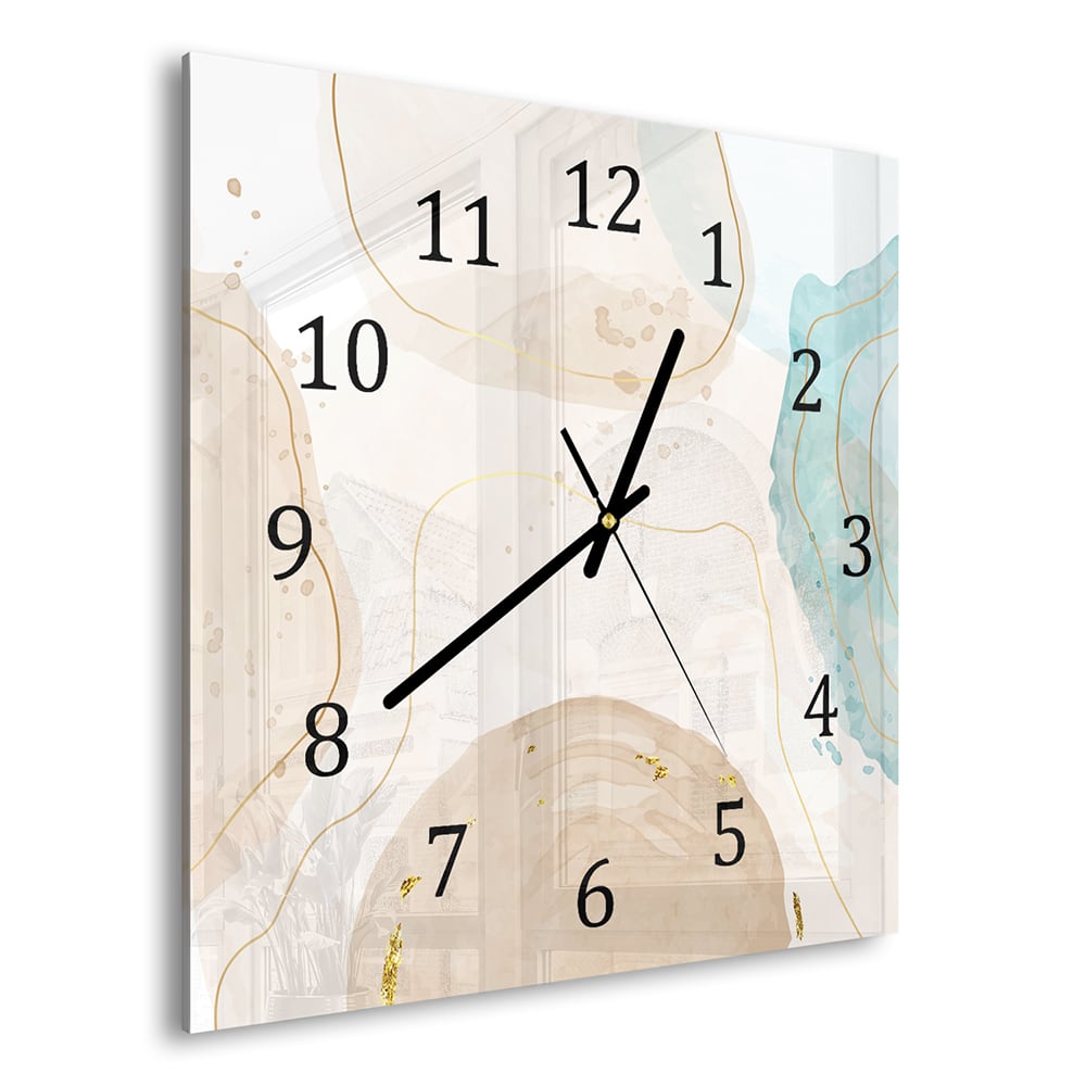 Wandklok 30x30 - Gehard Glas - Waterverf Kunst