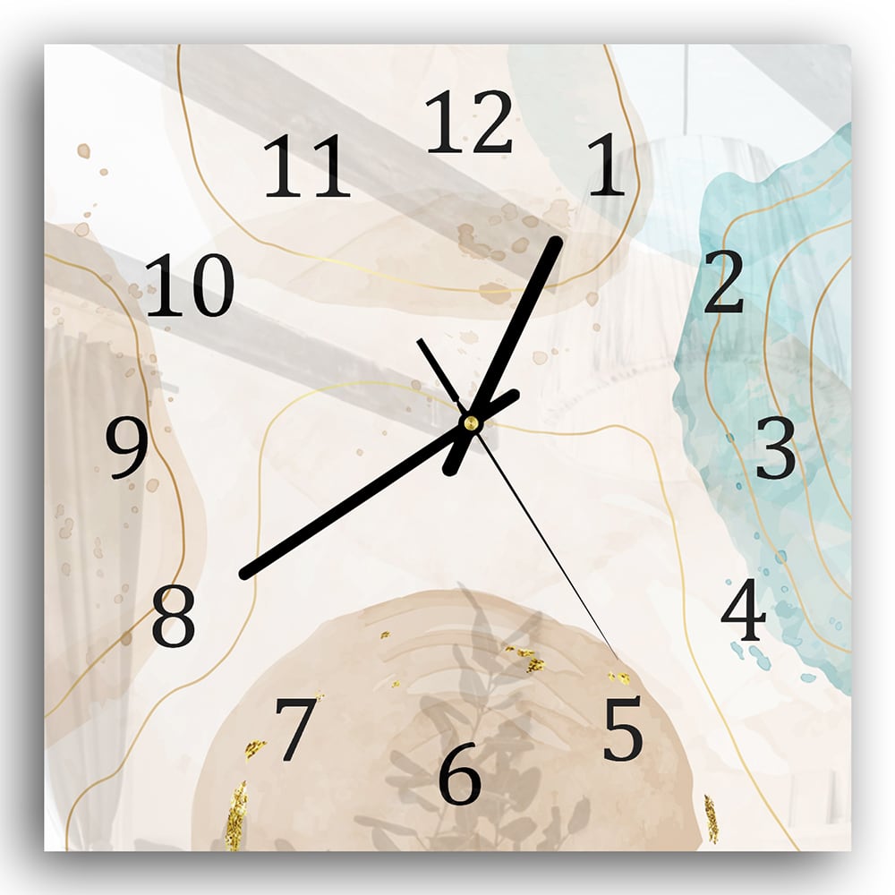 Wandklok 30x30 - Gehard Glas - Waterverf Kunst