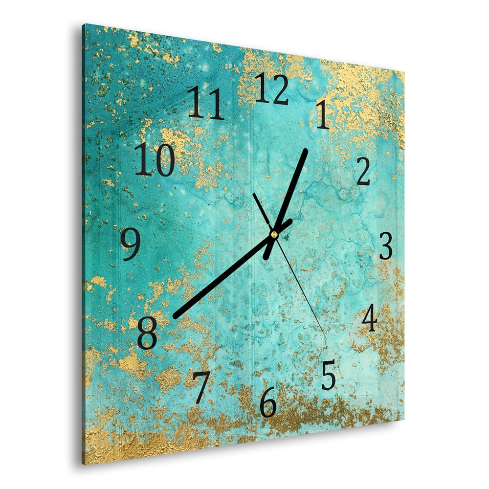 Wandklok 30x30 - Gehard Glas - Abstract Vloeibaar Schilderij