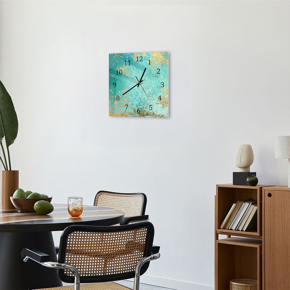 Wandklok 30x30 - Gehard Glas - Abstract Vloeibaar Schilderij