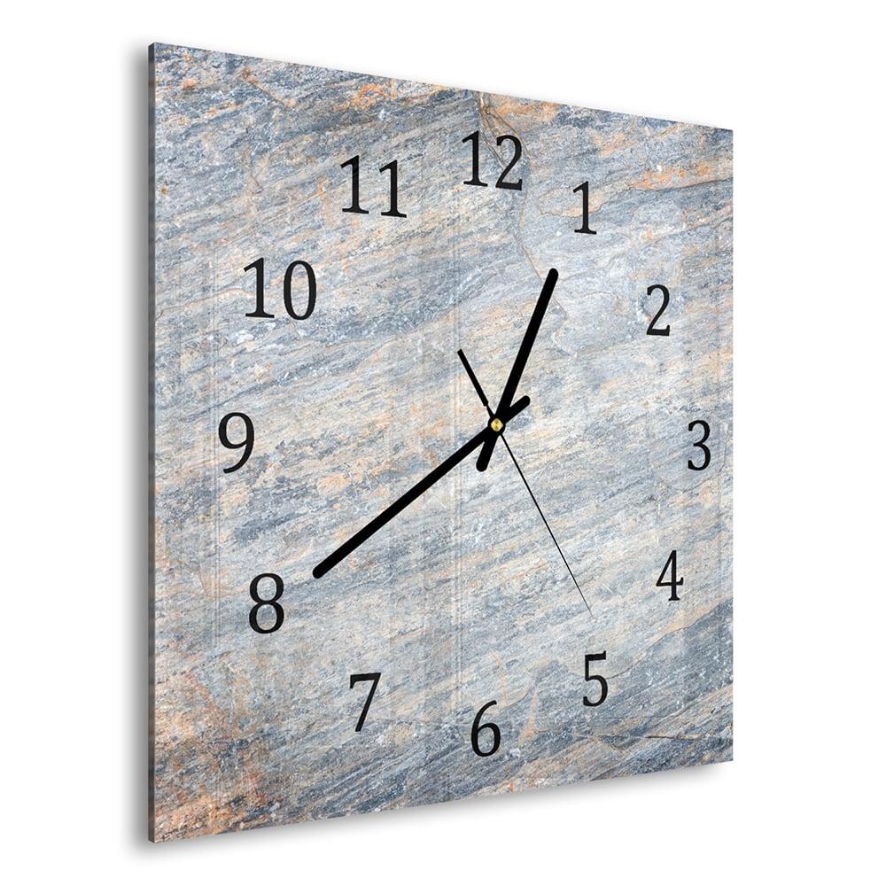 Wandklok 30x30 - Gehard Glas - Gekleurd Leisteen
