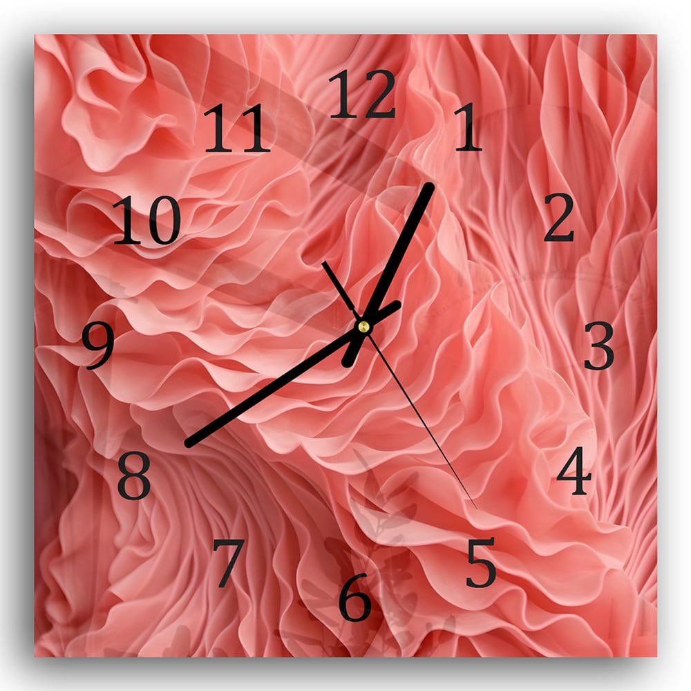 Wandklok 30x30 - Gehard Glas - Organische Texuur van Koraal