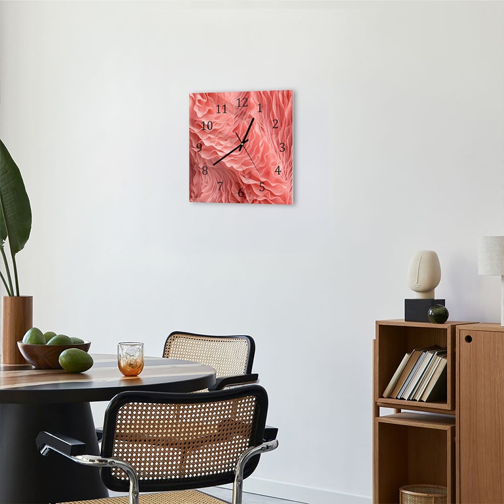 Wandklok 30x30 - Gehard Glas - Organische Texuur van Koraal