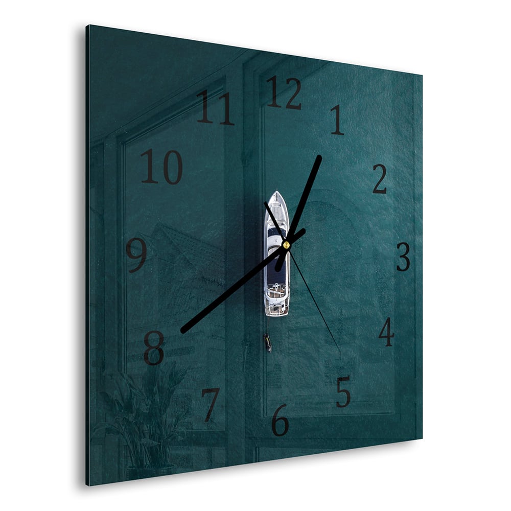 Wandklok 30x30 - Gehard Glas - Jacht in de Oceaan