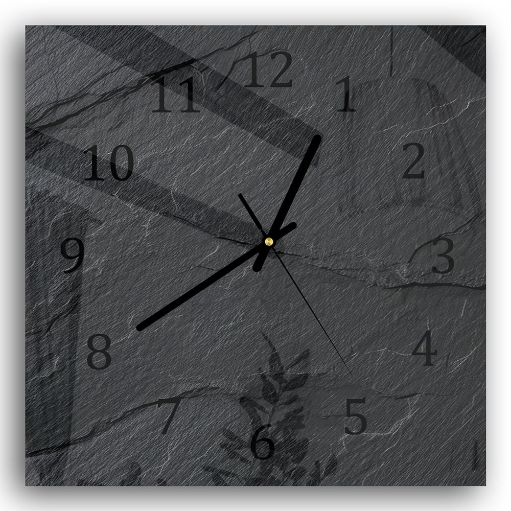 Wandklok 30x30 - Gehard Glas - Leisteen Textuur