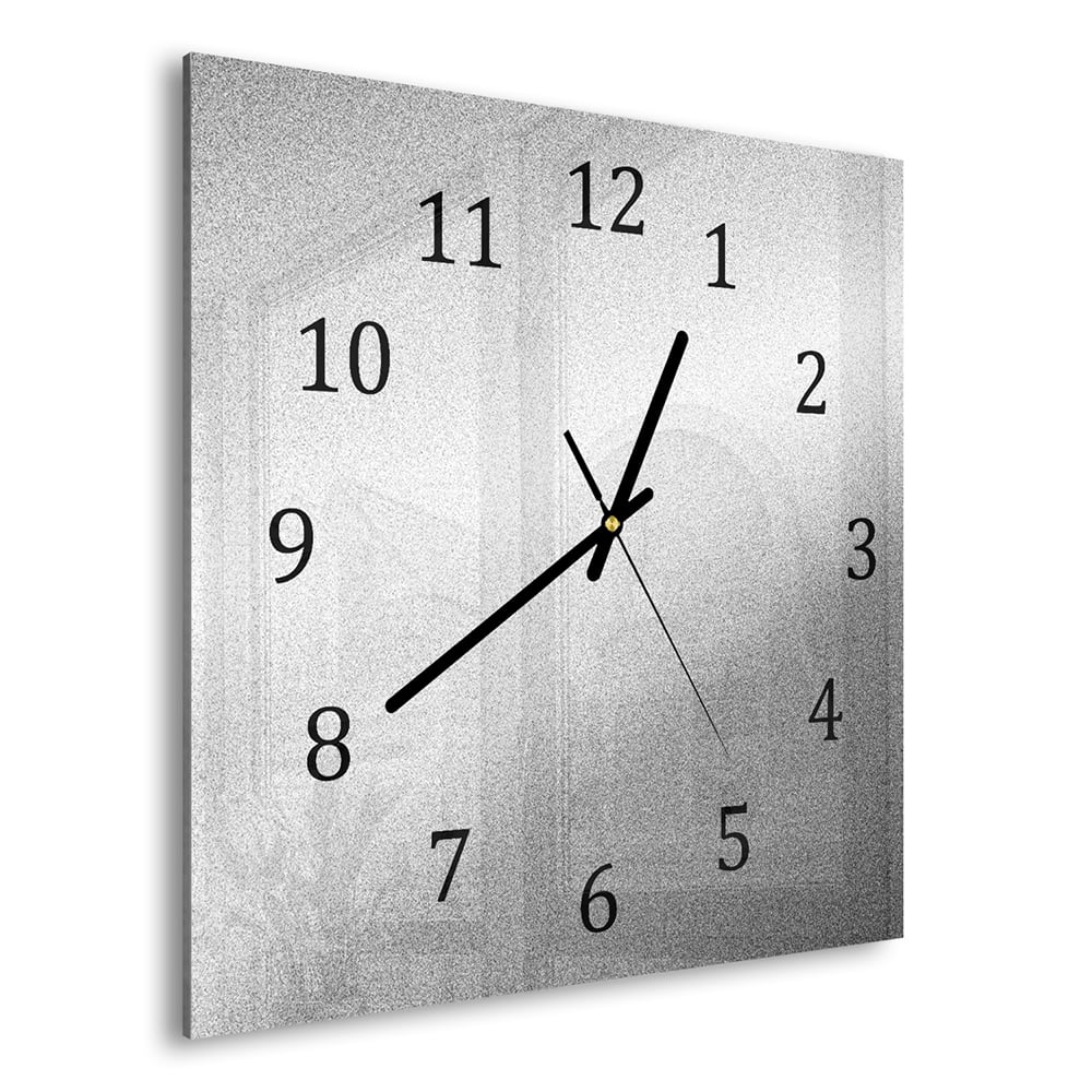 Wandklok 30x30 - Gehard Glas - Zilveren Matte Textuur