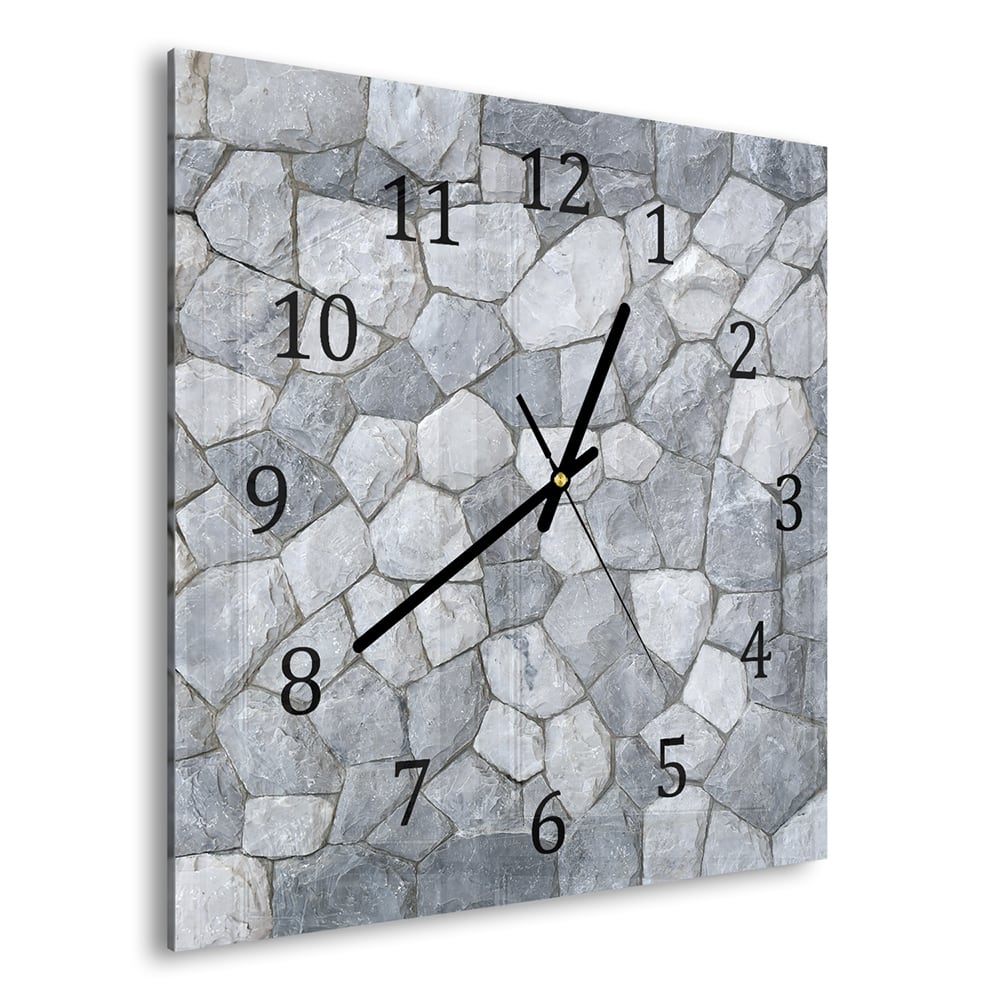 Wandklok 30x30 - Gehard Glas - Decoratieve Leistenen Muur