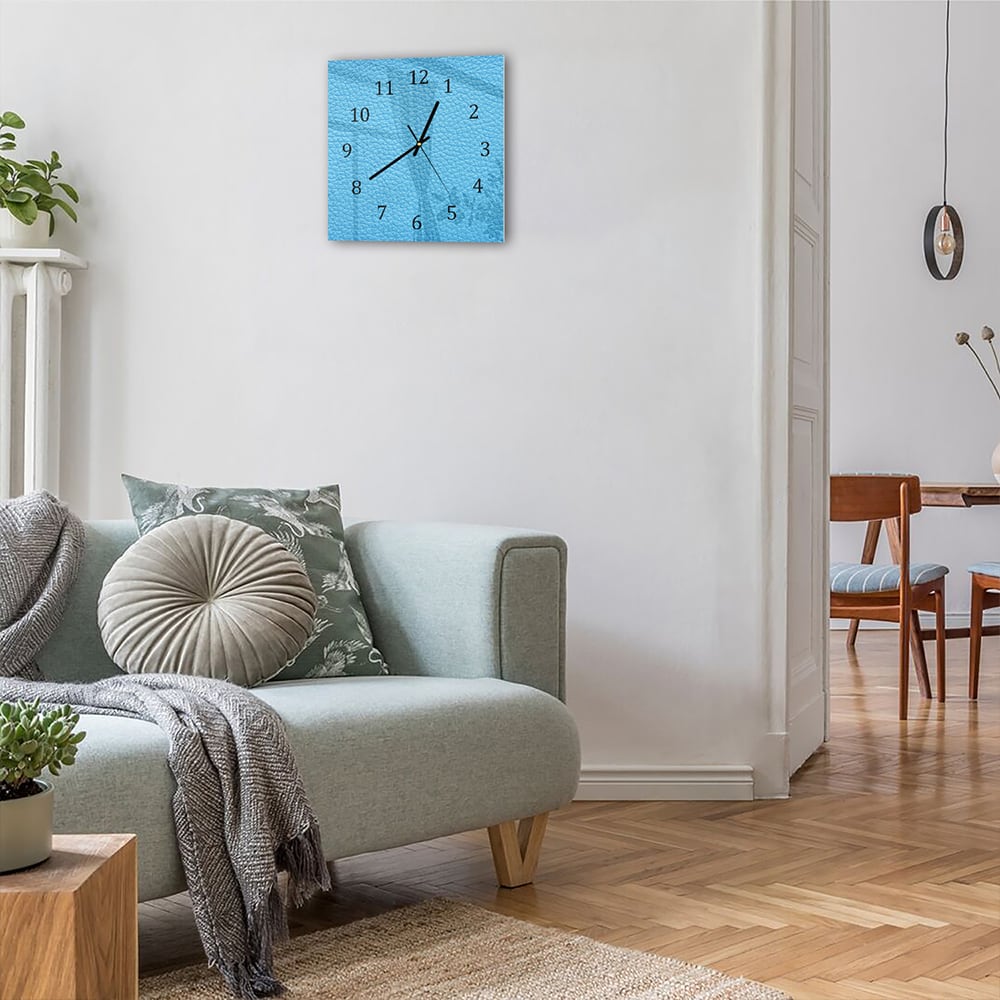 Wandklok 30x30 - Gehard Glas - Lichtblauw Meer