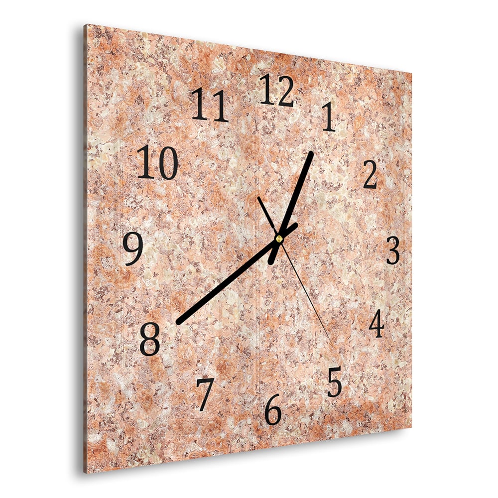 Wandklok 30x30 - Gehard Glas - Geel Graniet