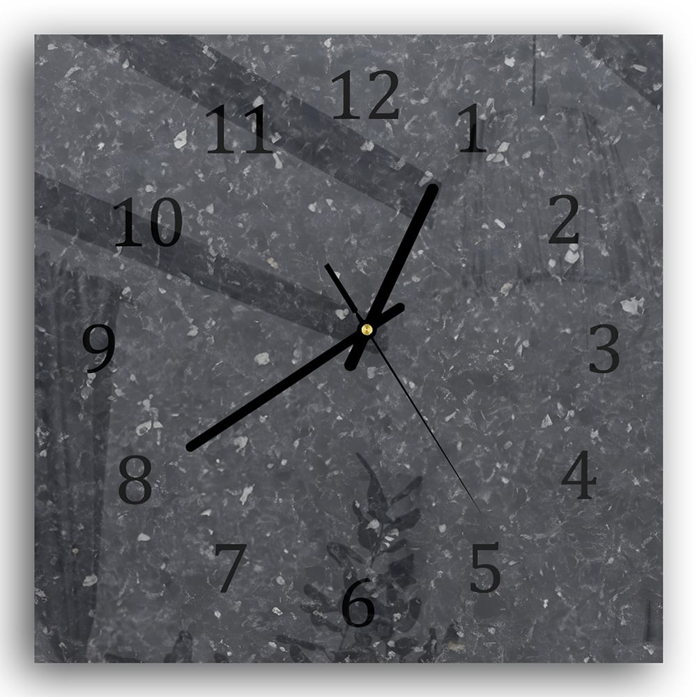Wandklok 30x30 - Gehard Glas - Zwarte Graniet
