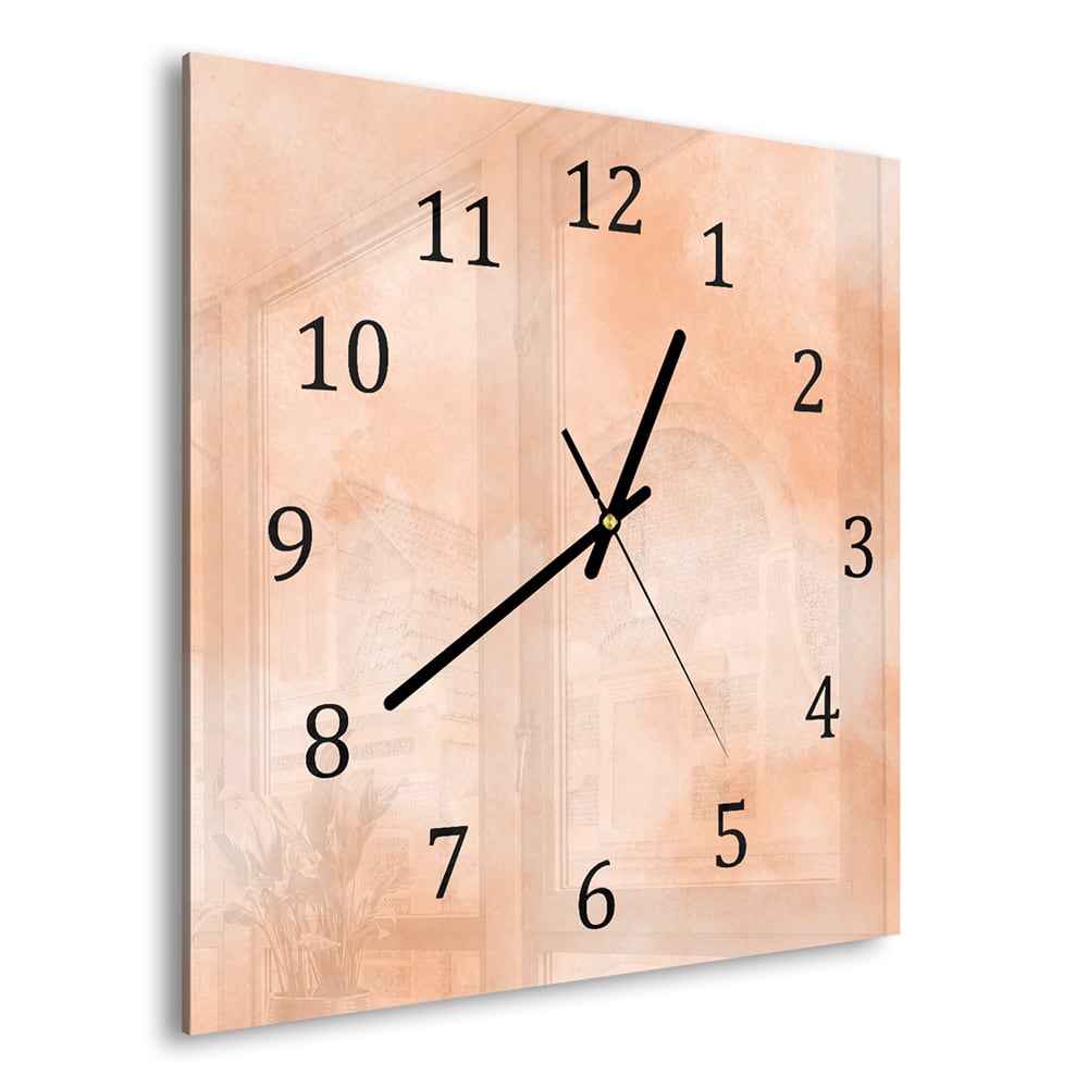 Wandklok 30x30 - Gehard Glas - Abstracte Waterverf Textuur