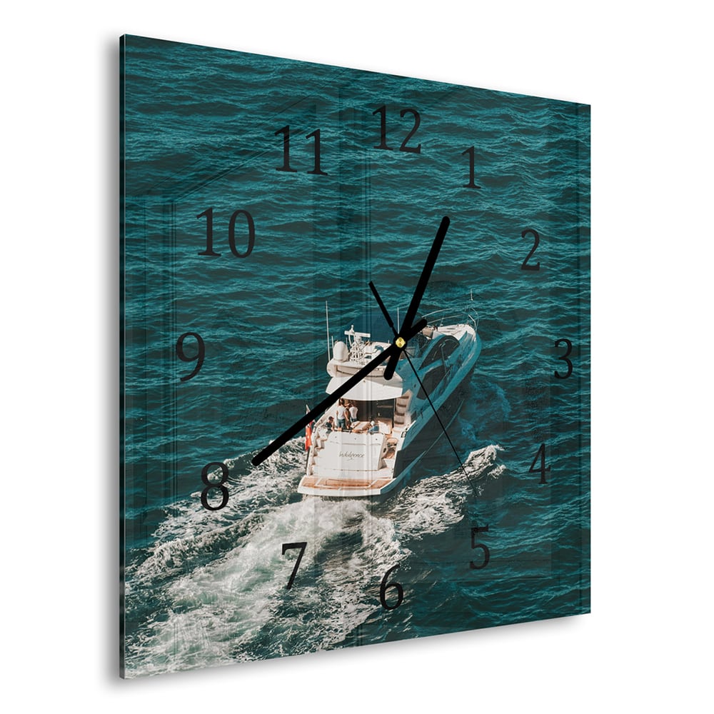 Wandklok 30x30 - Gehard Glas - Yacht op het water