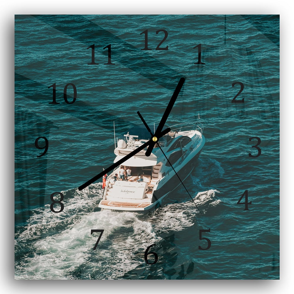 Wandklok 30x30 - Gehard Glas - Yacht op het water