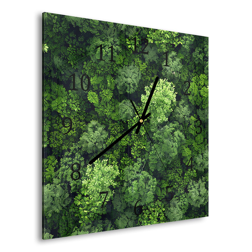 Wandklok 30x30 - Gehard Glas - Bossen van Bovenaf