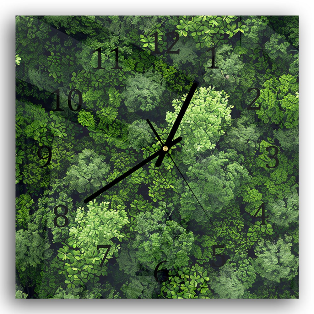 Wandklok 30x30 - Gehard Glas - Bossen van Bovenaf